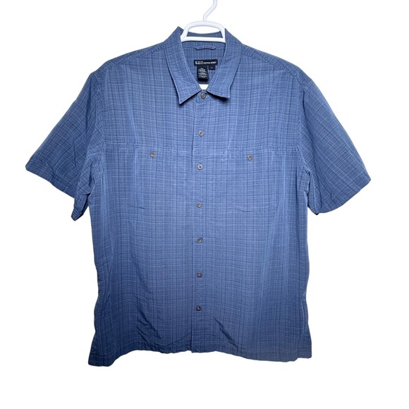 5.11 Tactical Series Other - 5.11 Tactical Blue Conceal Carry Short Sleeve Button Shirt Mens XL Textured